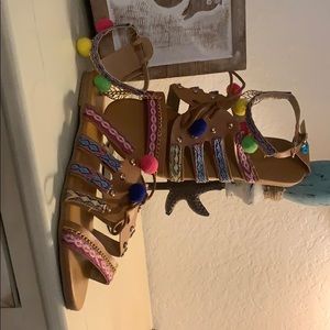 Fun Color Pom Sandals